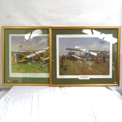 1852 - Terence Cuneo, 3 limited edition coloured prints, including Hounslow Heath 1919, First Airpost, and ... 