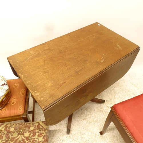 2727 - A 19th century mahogany Pembroke table, with single end drawer, L82cm, H72cm, D46cm, a Victorian tap... 