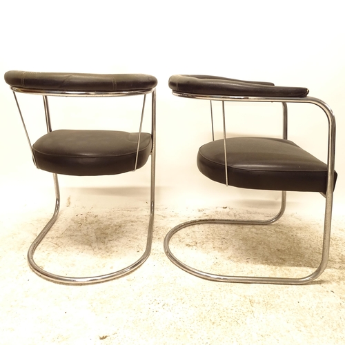 2731 - A set of 6 Pel SP4 Art Deco modernist tubular steel cantilever armchairs