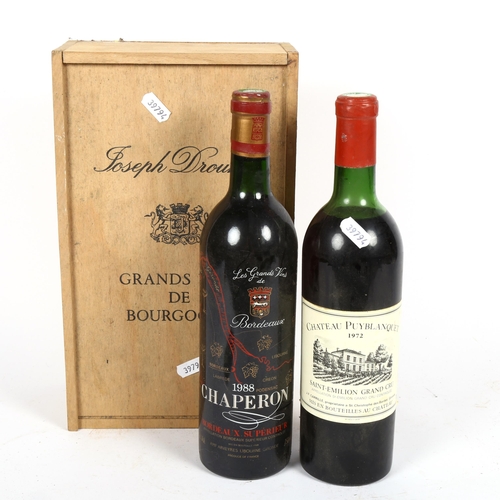 484 - 1988 Bordeaux Superieur Chaperon and 1972 Chateau Puyblanquet Saint-Emilion Grand Cru