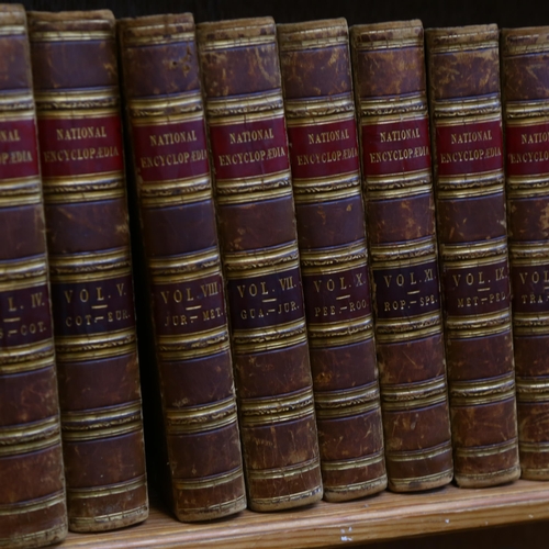 801 - A set of half leather-bound National Encyclopaedia