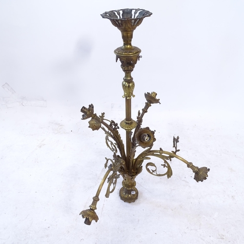 2418 - An ornate 6-branch chandelier, W62cm, H80cm