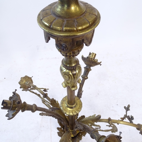 2418 - An ornate 6-branch chandelier, W62cm, H80cm