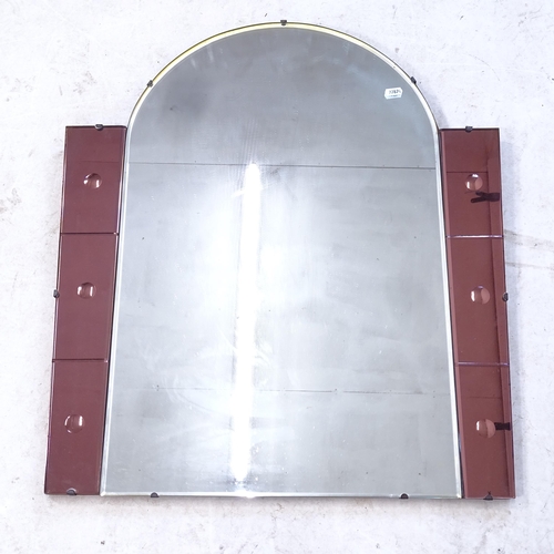 2426 - An Art Deco wall mirror, W64cm, H72cm