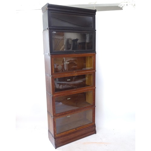 2339 - An Antique 6-shelf Globe Wernicke stacking bookcase, W87cm, H225cm, D30cm