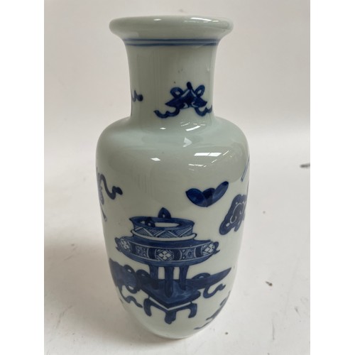 544 - A Chinese blue and white vase, 19.5cm