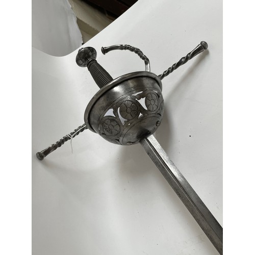 295 - A Spanish cup-hilt rapier, blade length 92cm