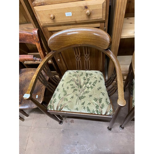 2127 - A pair of Edwardian Arts and Crafts Glasgow School style tub armchairs