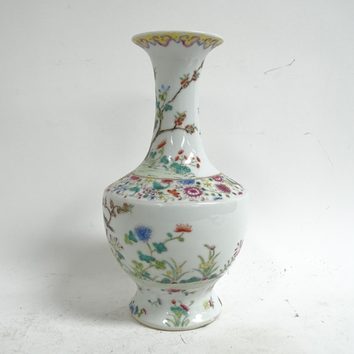 540 - A Chinese famille rose vase, with 6 character mark, 26cm