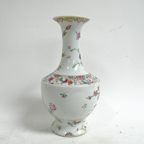 540 - A Chinese famille rose vase, with 6 character mark, 26cm