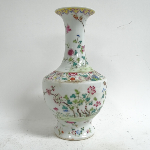 540 - A Chinese famille rose vase, with 6 character mark, 26cm