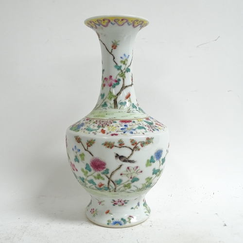 540 - A Chinese famille rose vase, with 6 character mark, 26cm