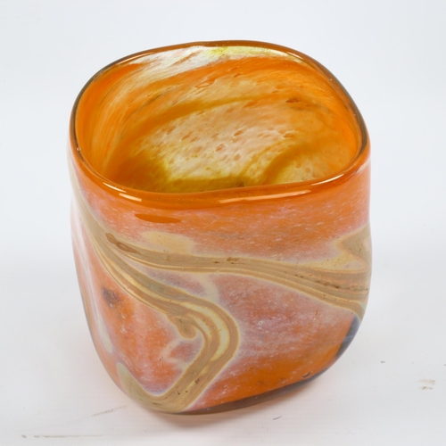 1501 - SAM HERMAN, a 1970s' studio glass vase, signed to base, makers mark SA 13 , height 13cm
