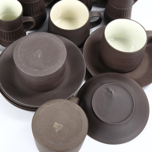 1505 - JENS QUISTGAARD for DANSK Design, a 1950s' Flamestone IHQ, matte brown coffee set, 38 pieces