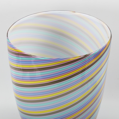 1544 - A CENEDESE Murano glass vase, designed for Rosenthal with five coloured twisted canes, height 31cm