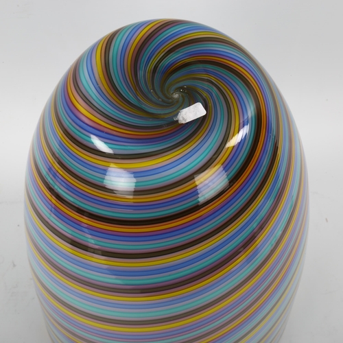 1544 - A CENEDESE Murano glass vase, designed for Rosenthal with five coloured twisted canes, height 31cm