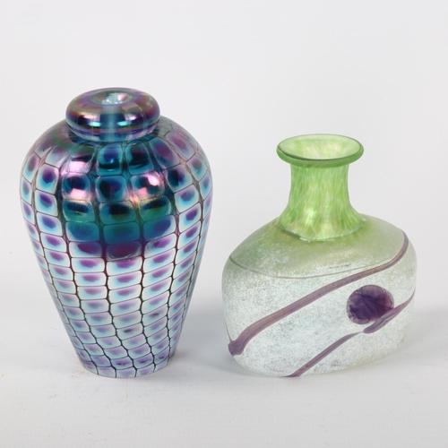 1614 - 2 studio glass bottles, BERTIL VALLEIN and TOM PHLABUM, both signed to base, tallest 10cm