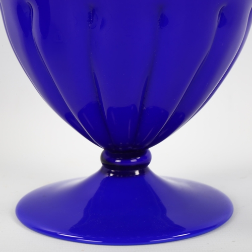 1620 - CENEDESE, Murano, Italy, a 1950’s cobalt blue glass vase, signed to base, height 23cm