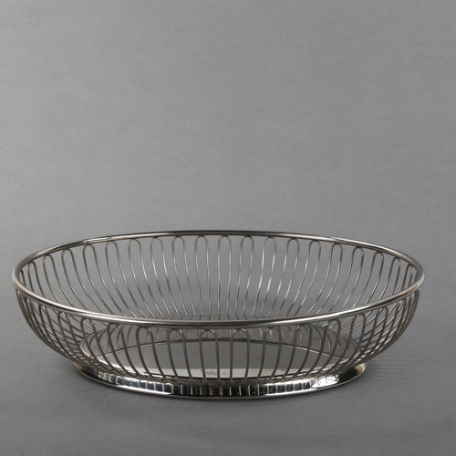 1633 - ALESSI stainless steel fruit basket, makers mark to base, length 28cm