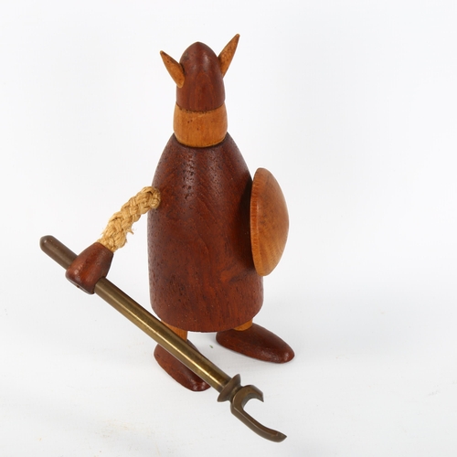 1636 - A mid-century teak Viking in the manner of KAY BOJENSEN, height 13.5cm