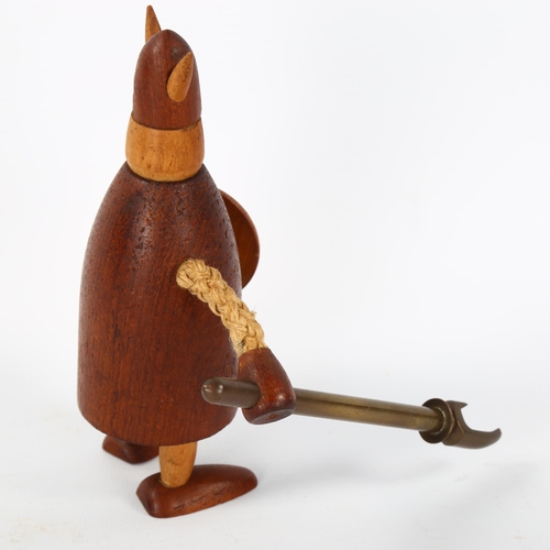 1636 - A mid-century teak Viking in the manner of KAY BOJENSEN, height 13.5cm