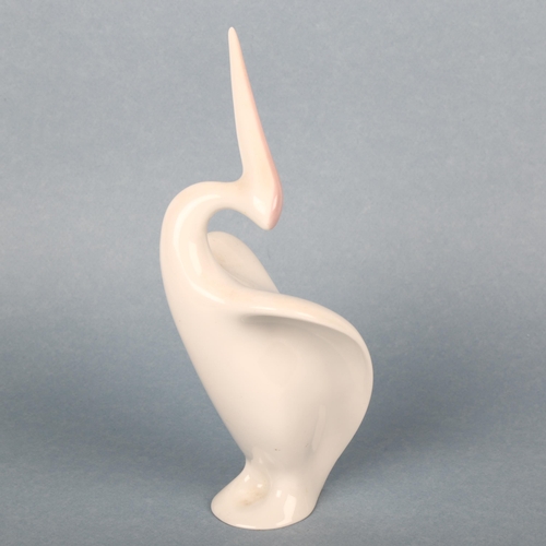 1638 - JAROSLAV JEZEK for ROYAL DUX, an original 1960s stylised porcelain pelican in the Brussels style, he... 