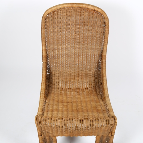 1643 - A 1950s French wicker chair in the manner of LOUIS SOGNOT, height 85cm