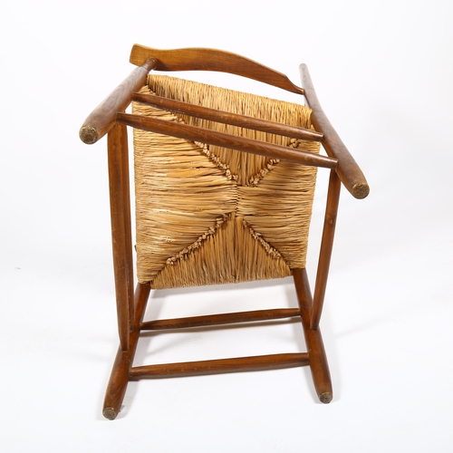 1644 - A mid-century Cotswold School ladderback armchair in the manner of ERNEST GIMSON, stamped J SPARLING... 