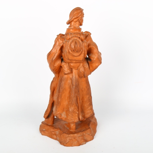 1660 - RUDOLF HLAVICA, (1897-1971), a terracotta pottery sculpture of a soldier by Pexider, Czechoslovakia,... 