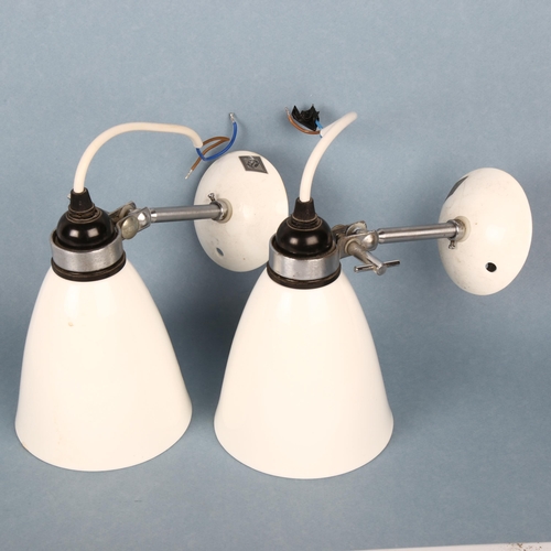 1672 - A pair of vintage BTC porcelain wall lights, with makers label