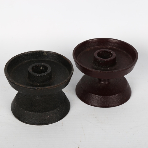 1678 - ROBERT WELCH, two mid-century iron candle holders, height 6cm