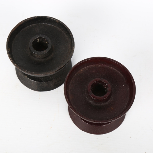 1678 - ROBERT WELCH, two mid-century iron candle holders, height 6cm