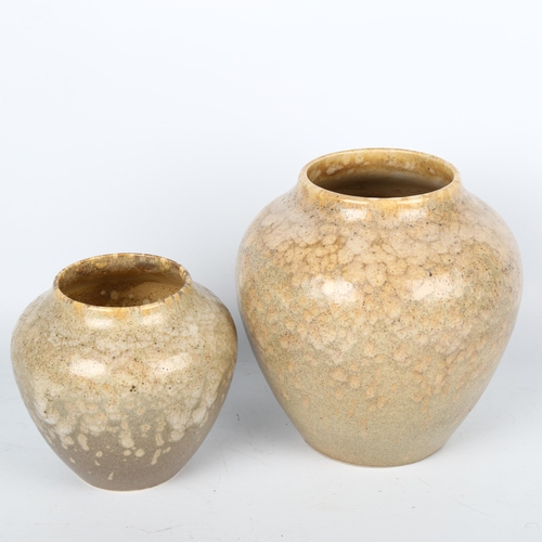 1699 - GERDA CONITZ for WMF, 2 Ikora Ceramic vases reactive glaze, ca 1939, makers marks to base, height 18... 