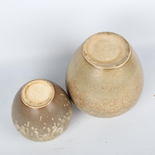 1699 - GERDA CONITZ for WMF, 2 Ikora Ceramic vases reactive glaze, ca 1939, makers marks to base, height 18... 