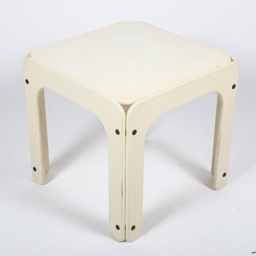 1701 - A 1960s small white painted coffee table in the manner of MAX CLENDINNING, height 44CM, 46 x46cm