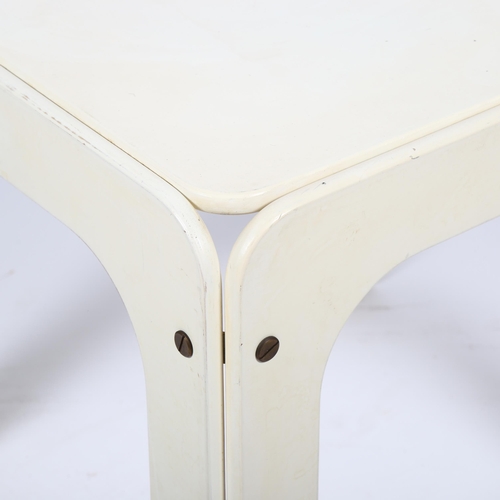 1701 - A 1960s small white painted coffee table in the manner of MAX CLENDINNING, height 44CM, 46 x46cm