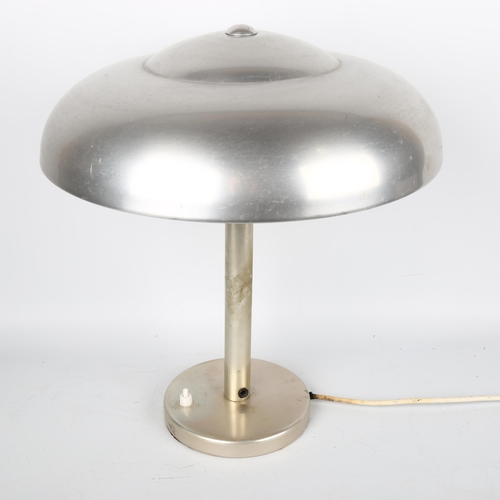 1708 - A 1930s modernist aluminium table lamp in the Bauhaus manner, height 38cm