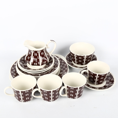 1714 - HARDY AMIES for Wood & Sons, a quantity of Ermine pottery tea-ware, 1978