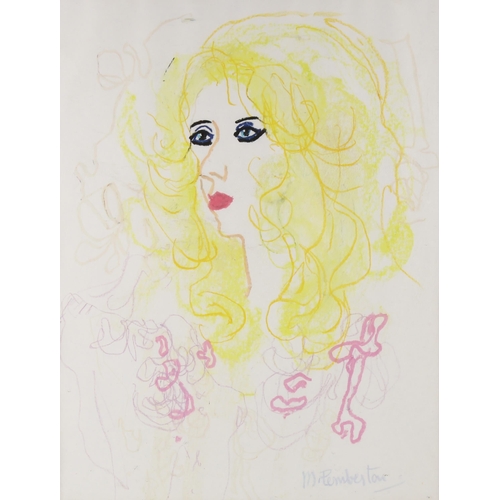 2063 - Muriel Pemberton (1909 - 1993), crayon/pastel, portrait of a woman, signed, 54cm x 40cm, framed