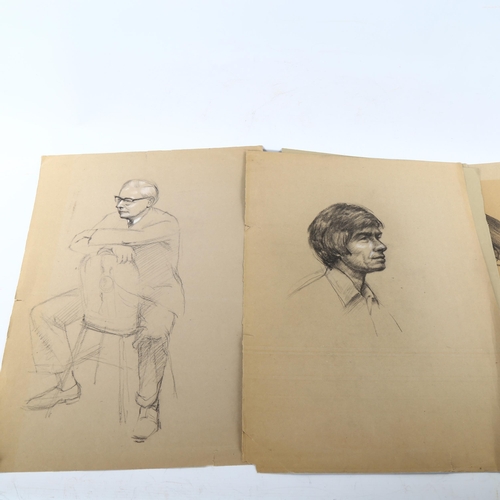 2100 - A folder of modern British pencil and ink portraits