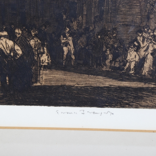 2114 - Frank Brangwyn, engraving, Santa Maria, signed in pencil, image 55cm x 44cm, framed