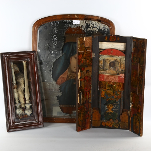 2115 - Tim Chitty, a group of assemblage artworks, including wall-hanging cabinet dioramas, a mirror-fronte... 