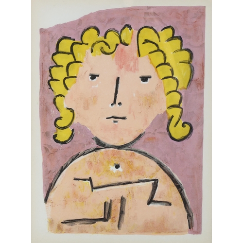 2116 - Paul Klee (1879-1940), colour lithograph on Velin de Rives paper, Tete d’Enfant, 32cm x 23cm, Lithog... 