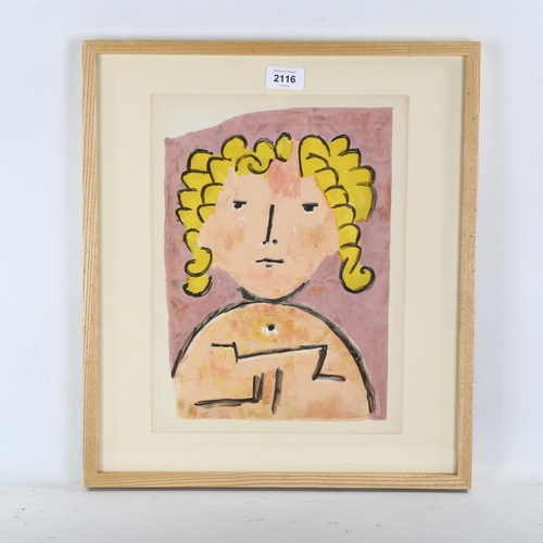 2116 - Paul Klee (1879-1940), colour lithograph on Velin de Rives paper, Tete d’Enfant, 32cm x 23cm, Lithog... 