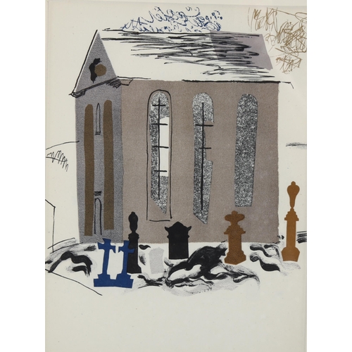 2118 - John Piper (1903-1992), lithograph in colours on paper, Welsh Chapel, 1935, from a collage, 20cm x 1... 