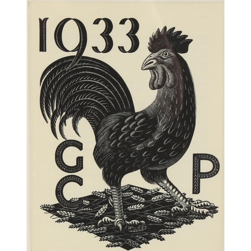 2121 - Eric Ravilious (1903-1942), wood engraving on paper, Cover for the Prospectus of the Golden Cockerel... 