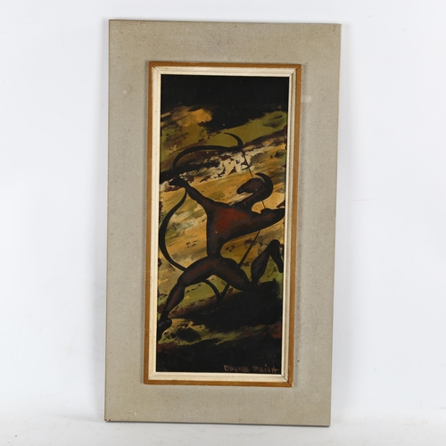 2122 - Edward M. Elliott (act. 1920-1934), oil on board, Bowman, signed, 40cm x 17cm, framed. Whilst primar... 