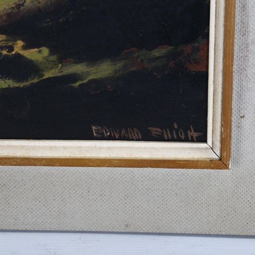 2122 - Edward M. Elliott (act. 1920-1934), oil on board, Bowman, signed, 40cm x 17cm, framed. Whilst primar... 