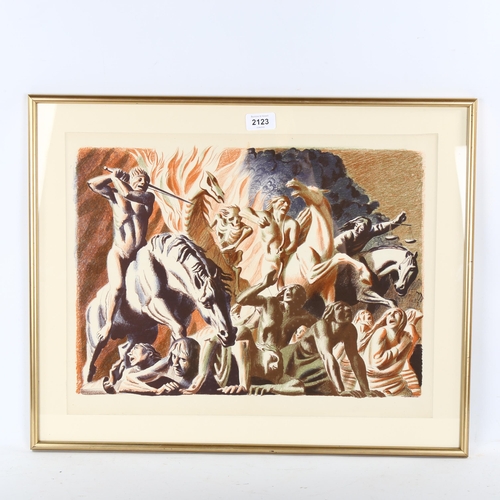 2123 - Hans Feibusch (1898-1998), lithograph in colours on paper, The Four Horsemen of the Apocalypse, from... 