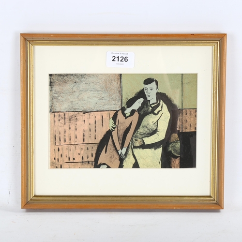 2126 - William Scott (1913-1989), original lithograph in colours on paper, Grief, from Soldiers’ Verse, 13c... 